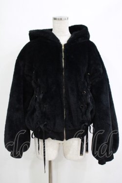 画像1: Rojita / レースアップファーブルゾン Free ブラック H-25-11-06-046-LO-JA-NS-ZH