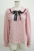 Ank Rouge / ビジューロゴリボンブラウス M ピンク H-25-11-06-052-CA-BL-NS-ZH