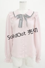 Ank Rouge / ビジューロゴリボンブラウス M ピンク H-25-11-06-052-CA-BL-NS-ZH