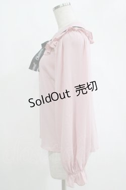 画像2: Ank Rouge / ビジューロゴリボンブラウス M ピンク H-25-11-06-052-CA-BL-NS-ZH