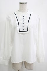 F i.n.t / ピンタックヨーク配色ラインブラウス Free ホワイト H-25-11-06-054-CA-BL-NS-ZH