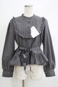 FLC / MINA*ペプラムブラウス L グレー H-25-11-06-056-LO-BL-NS-ZH