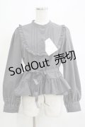 FLC / MINA*ペプラムブラウス L グレー H-25-11-06-056-LO-BL-NS-ZH