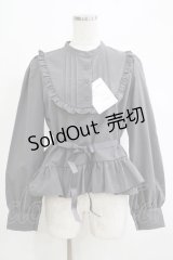 FLC / MINA*ペプラムブラウス L グレー H-25-11-06-056-LO-BL-NS-ZH