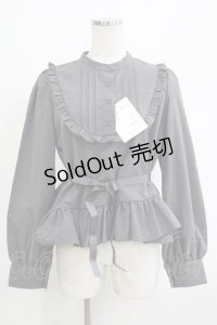 FLC / MINA*ペプラムブラウス L グレー H-25-11-06-056-LO-BL-NS-ZH