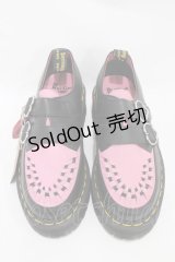 Dr.Martens （Getta Grip） / LAZY OAF BUCKLE CREEPER UK4(約23cm) ブラック×ピンク H-25-11-06-1001-PU-SH-KB-ZH