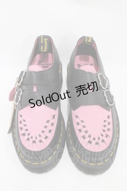 画像1: Dr.Martens （Getta Grip） / LAZY OAF BUCKLE CREEPER UK4(約23cm) ブラック×ピンク H-25-11-06-1001-PU-SH-KB-ZH