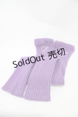 LISTEN FLAVOR / ハートブレイク刺繍レッグウォーマー  パープル H-25-11-06-1004-PU-ZA-KB-ZH