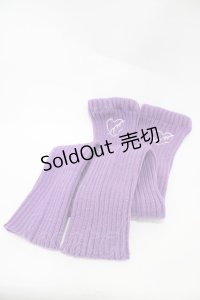 LISTEN FLAVOR / ハートブレイク刺繍レッグウォーマー  パープル H-25-11-06-1004-PU-ZA-KB-ZH