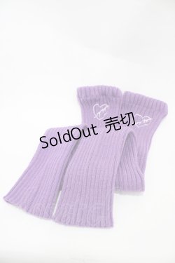 画像1: LISTEN FLAVOR / ハートブレイク刺繍レッグウォーマー  パープル H-25-11-06-1004-PU-ZA-KB-ZH