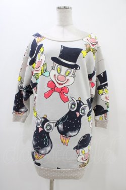 画像1: MILK / Pierrotトレーナーワンピース  ライトグレーベース H-25-11-06-1030-ML-OP-KB-ZH