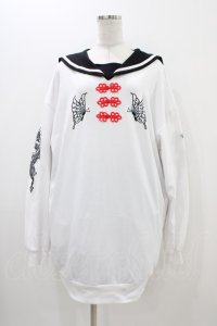 LISTEN FLAVOR / 蝶と龍のチャイナセーラーワンピ  白 H-25-11-06-1031-PU-OP-KB-ZH