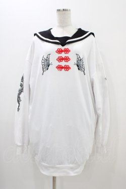 画像1: LISTEN FLAVOR / 蝶と龍のチャイナセーラーワンピ  白 H-25-11-06-1031-PU-OP-KB-ZH