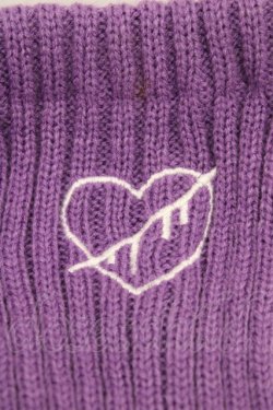 画像2: LISTEN FLAVOR / ハートブレイク刺繍レッグウォーマー  パープル H-25-11-06-1004-PU-ZA-KB-ZH