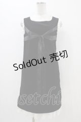 Jane Marple / リボン別珍ノースリーブドレス  黒 H-25-11-06-1034-JM-OP-KB-ZH