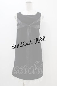 Jane Marple / リボン別珍ノースリーブドレス  黒 H-25-11-06-1034-JM-OP-KB-ZH