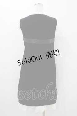 画像2: Jane Marple / リボン別珍ノースリーブドレス  黒 H-25-11-06-1034-JM-OP-KB-ZH