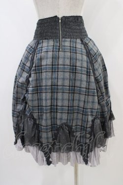 画像2: Ozz Croce / プリーツフリルチェックスカート  グレー H-25-11-06-1037-OO-SK-KB-ZH