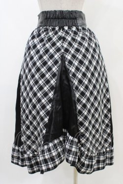 画像2: LISTEN FLAVOR / コルセット風切り替えレースアップスカート  ブラックチェック H-25-11-06-1038-PU-SK-KB-ZH