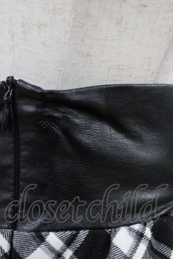 画像3: LISTEN FLAVOR / コルセット風切り替えレースアップスカート  ブラックチェック H-25-11-06-1038-PU-SK-KB-ZH