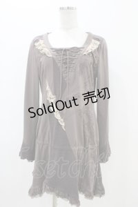 OZZ ANGELO / 異素材切替チュニック  ブラウン H-25-11-06-1042-OO-TO-KB-ZH