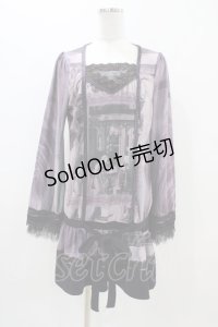 OZZ ANGELO / 宗教画プリントチュニック  パープル H-25-11-06-1043-OO-TO-KB-ZH