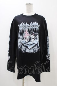 QOOZA / マイメロディ＆クロミコラボ L/S TEE  ブラック H-25-11-06-1046-0-TO-KB-ZH