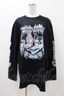 画像1: QOOZA / マイメロディ＆クロミコラボ L/S TEE  ブラック H-25-11-06-1046-0-TO-KB-ZH