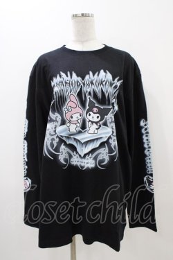 画像1: QOOZA / マイメロディ＆クロミコラボ L/S TEE  ブラック H-25-11-06-1047-0-TO-KB-ZH
