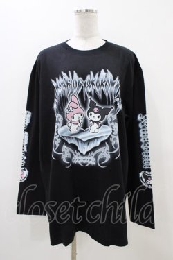 画像1: QOOZA / マイメロディ＆クロミコラボ L/S TEE  ブラック H-25-11-06-1050-0-TO-KB-ZH