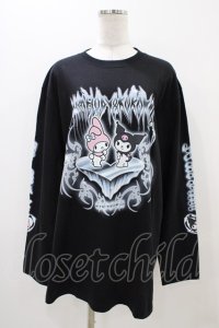 QOOZA / マイメロディ＆クロミコラボ L/S TEE  ブラック H-25-11-06-1051-0-TO-KB-ZH