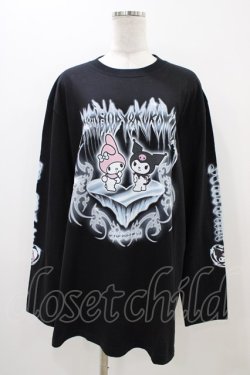 画像1: QOOZA / マイメロディ＆クロミコラボ L/S TEE  ブラック H-25-11-06-1051-0-TO-KB-ZH