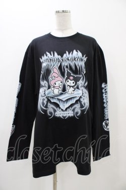 画像1: QOOZA / マイメロディ＆クロミコラボ L/S TEE  ブラック H-25-11-06-1055-0-TO-KB-ZH