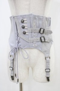 Rozen Kavalier / アシメデザインショートコルセット  ブルーグレー H-25-11-06-1008-OO-ZA-KB-ZH