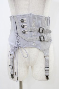 画像1: Rozen Kavalier / アシメデザインショートコルセット  ブルーグレー H-25-11-06-1008-OO-ZA-KB-ZH