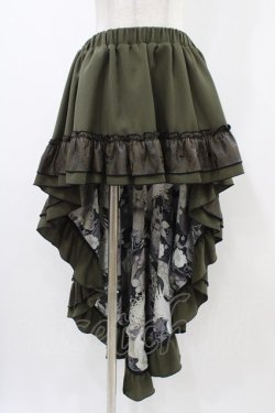 画像1: Qutie Frash / 後ろロングスカート  カーキ H-25-11-06-1010-QU-SK-KB-ZH