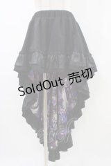 Qutie Frash / 後ろロングスカート  黒×紫 H-25-11-06-1011-QU-SK-KB-ZH
