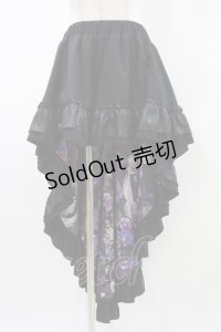 Qutie Frash / 後ろロングスカート  黒×紫 H-25-11-06-1011-QU-SK-KB-ZH