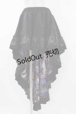 画像1: Qutie Frash / 後ろロングスカート  黒×紫 H-25-11-06-1011-QU-SK-KB-ZH