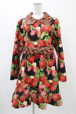 画像1: Emily Temple cute / Contrast ストロベリーコート  ブラック H-25-11-06-1012-ET-CO-KB-ZH