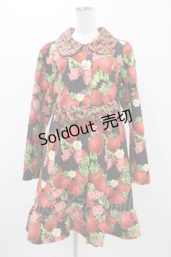 画像1: Emily Temple cute / Contrast ストロベリーコート  ブラック H-25-11-06-1012-ET-CO-KB-ZH