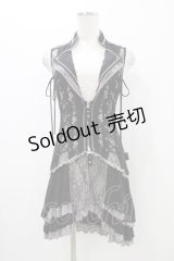 Ozz Croce / 薔薇刺繍2Wayオーバーベスト  黒 H-25-11-06-1013-OO-TO-KB-ZH