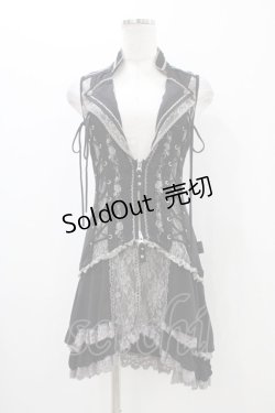 画像1: Ozz Croce / 薔薇刺繍2Wayオーバーベスト  黒 H-25-11-06-1013-OO-TO-KB-ZH