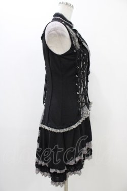 画像3: Ozz Croce / 薔薇刺繍2Wayオーバーベスト  黒 H-25-11-06-1013-OO-TO-KB-ZH