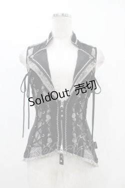 画像4: Ozz Croce / 薔薇刺繍2Wayオーバーベスト  黒 H-25-11-06-1013-OO-TO-KB-ZH