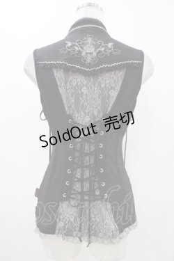 画像5: Ozz Croce / 薔薇刺繍2Wayオーバーベスト  黒 H-25-11-06-1013-OO-TO-KB-ZH