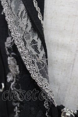 画像6: Ozz Croce / 薔薇刺繍2Wayオーバーベスト  黒 H-25-11-06-1013-OO-TO-KB-ZH