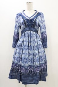 OZZ ANGELO / 宗教画プリントワンピース  ブルー H-25-11-06-1020-OO-OP-KB-ZH