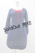 MILK / Trimリボンワンピース  ブルー H-25-11-06-1021-ML-OP-KB-ZH