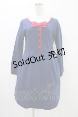 MILK / Trimリボンワンピース  ブルー H-25-11-06-1021-ML-OP-KB-ZH